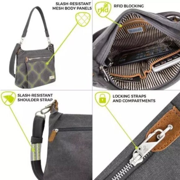 Travelon Theft Proof RFID Heritage Hobo Shoulder Bag - Picture 3 of 6